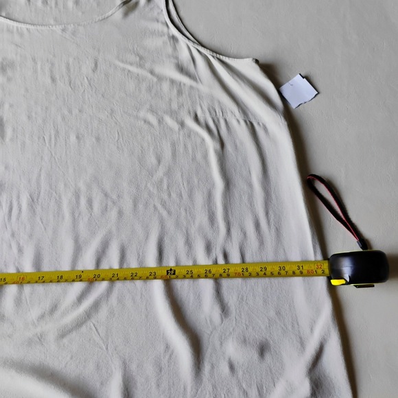 Sleeveless Tank Top Tunic Blouse Flowy Dressy Casual Light Beige - Picture 5 of 6